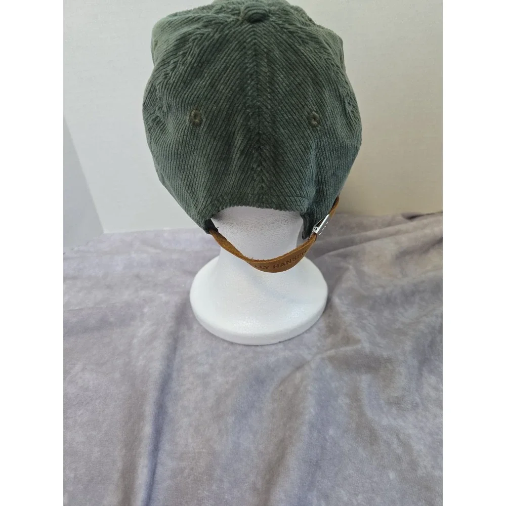Helly Hansen Corduroy Baseball Cap Mens OS Olive Green Leather Strapback Hat